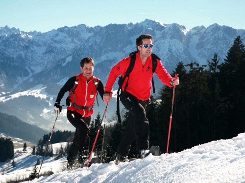 Hiking with snow shoes