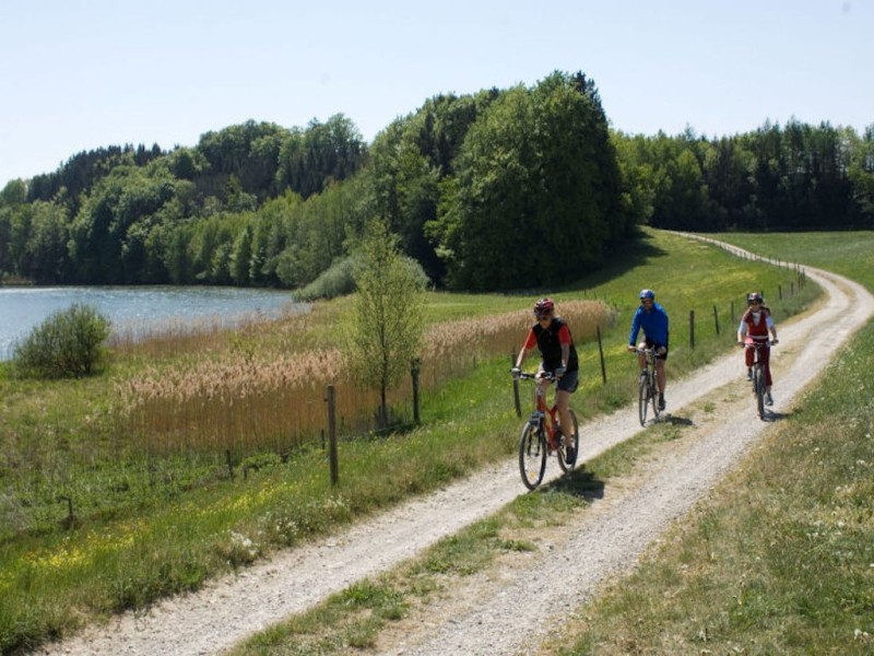 Radlergruppe an die Alz